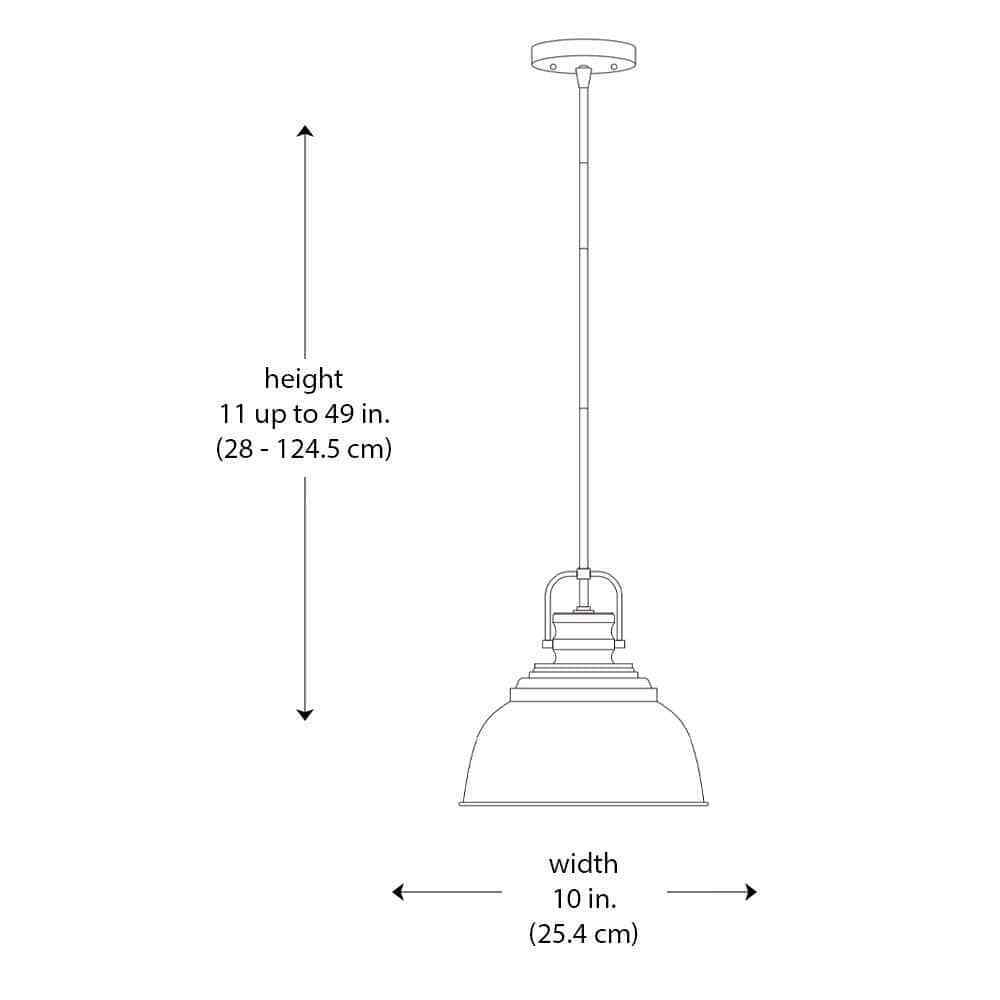Home Decorators Collection 10 in. 1-Light Bronze Hanging Kitchen Pendant Light