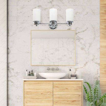 Lalia Home 6.50 in. 3-Light Chrome Vanity Uplight Downlight Wall Fixture