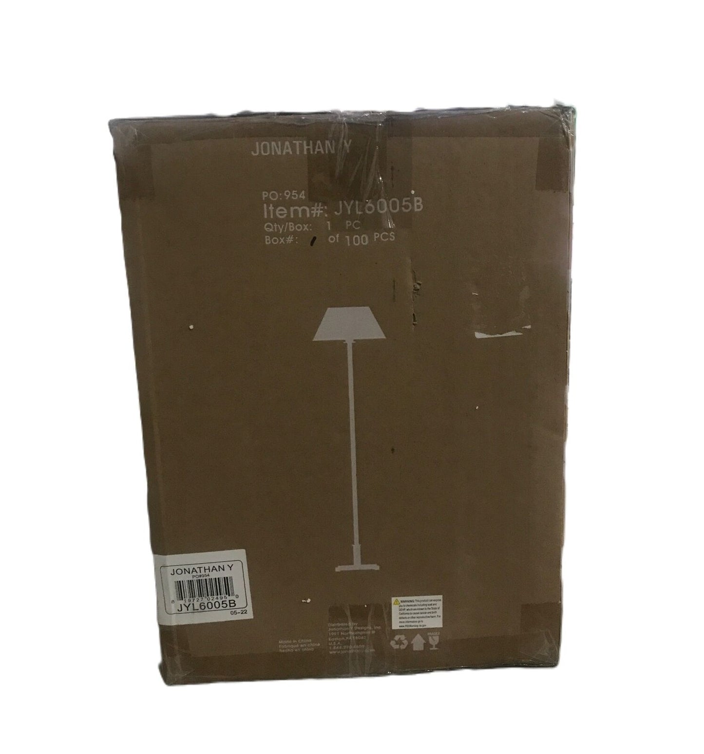 JONATHAN Y Roxy 60 in. Brushed Brass Metal Floor Lamp JYL6005B