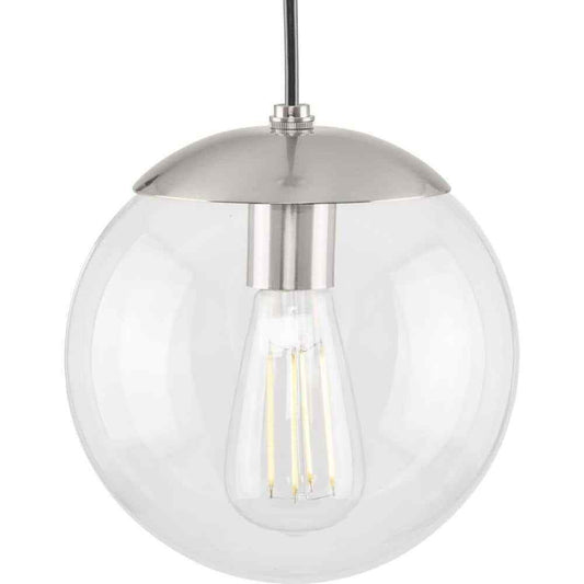 Progress Lighting Atwell 1-Light Brushed Nickel Small Pendant Hanging Light