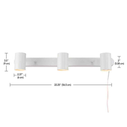 Globe Electric Dale 3-Light Matte White Plug-In Linear Track Lighting Kit