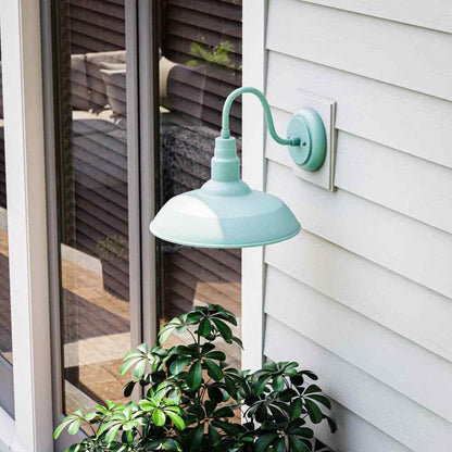 Home Decorators Bell Ridge 14 in. Green Outdoor Large Lantern Wall Sconce