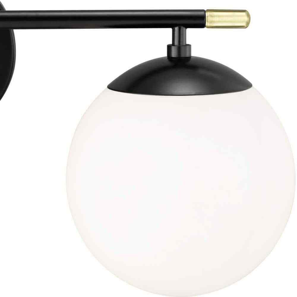 Progress Lighting Hartnett 8 in. 3-Light Matte Black Vanity Light