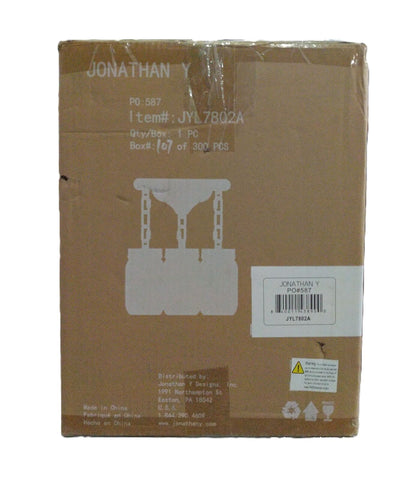 JONATHAN Y 11 in. 3-Light Iron Mason Jar LED Semi Flush Mount Oil Rubbed Bronze