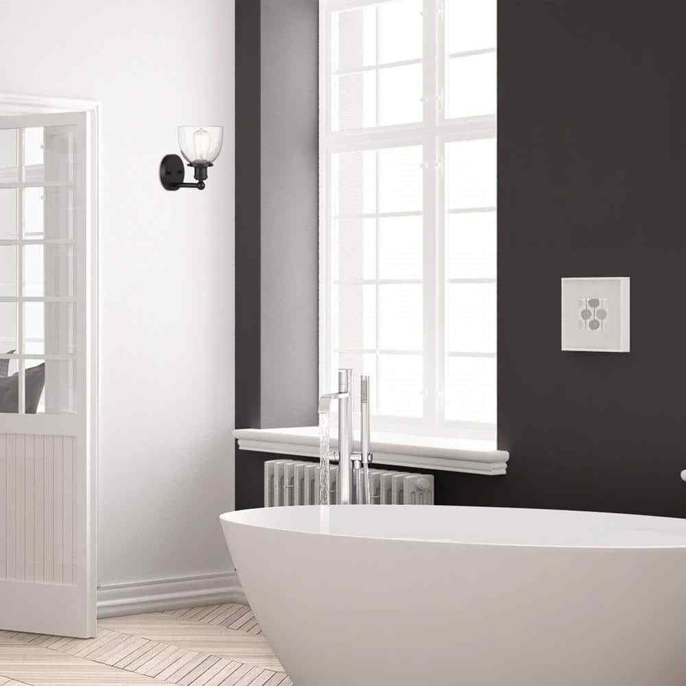 Home Decorators Evelyn Matte Black Indoor Wall Sconce