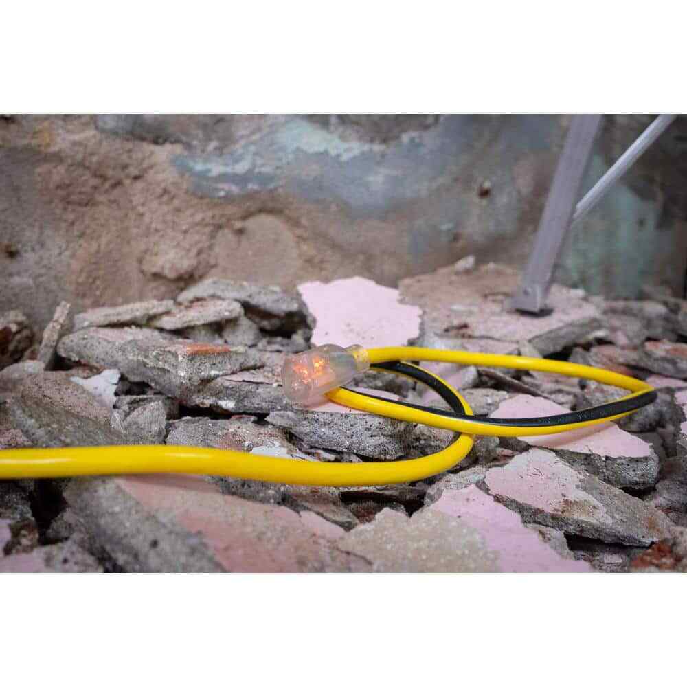 Husky VividFlex 25 ft. 12/3 Heavy Duty Extension Cord w/ Lighted End Yellow