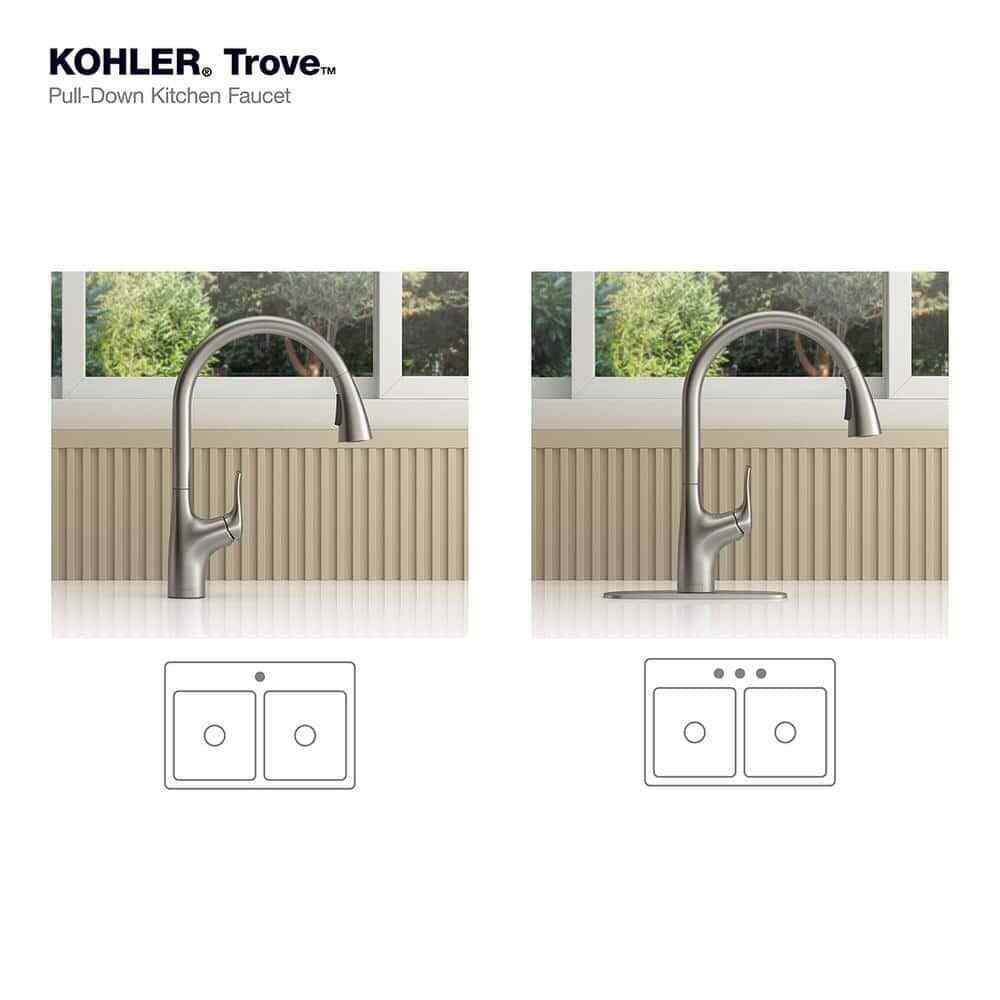 KOHLER Trove Single-Handle Pull Down Sprayer Kitchen Faucet in Vibrant Stainless