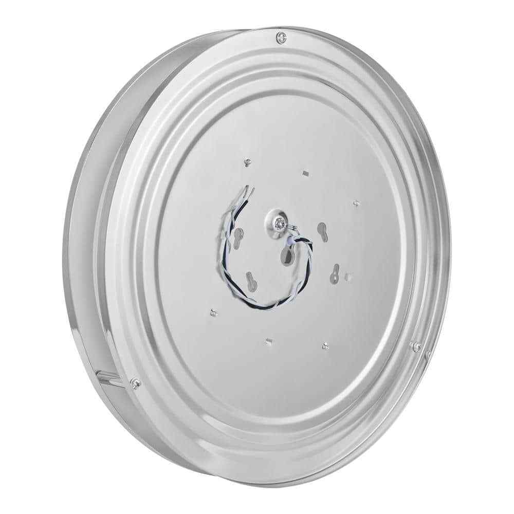 Hampton Bay Flaxmere 12 in. Chrome Dimmable LED Flush Mount Ceiling Light