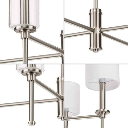 Progress Lighting Elara 22.87 in. 4-Light Dining Room Brushed Nickel Chandelier