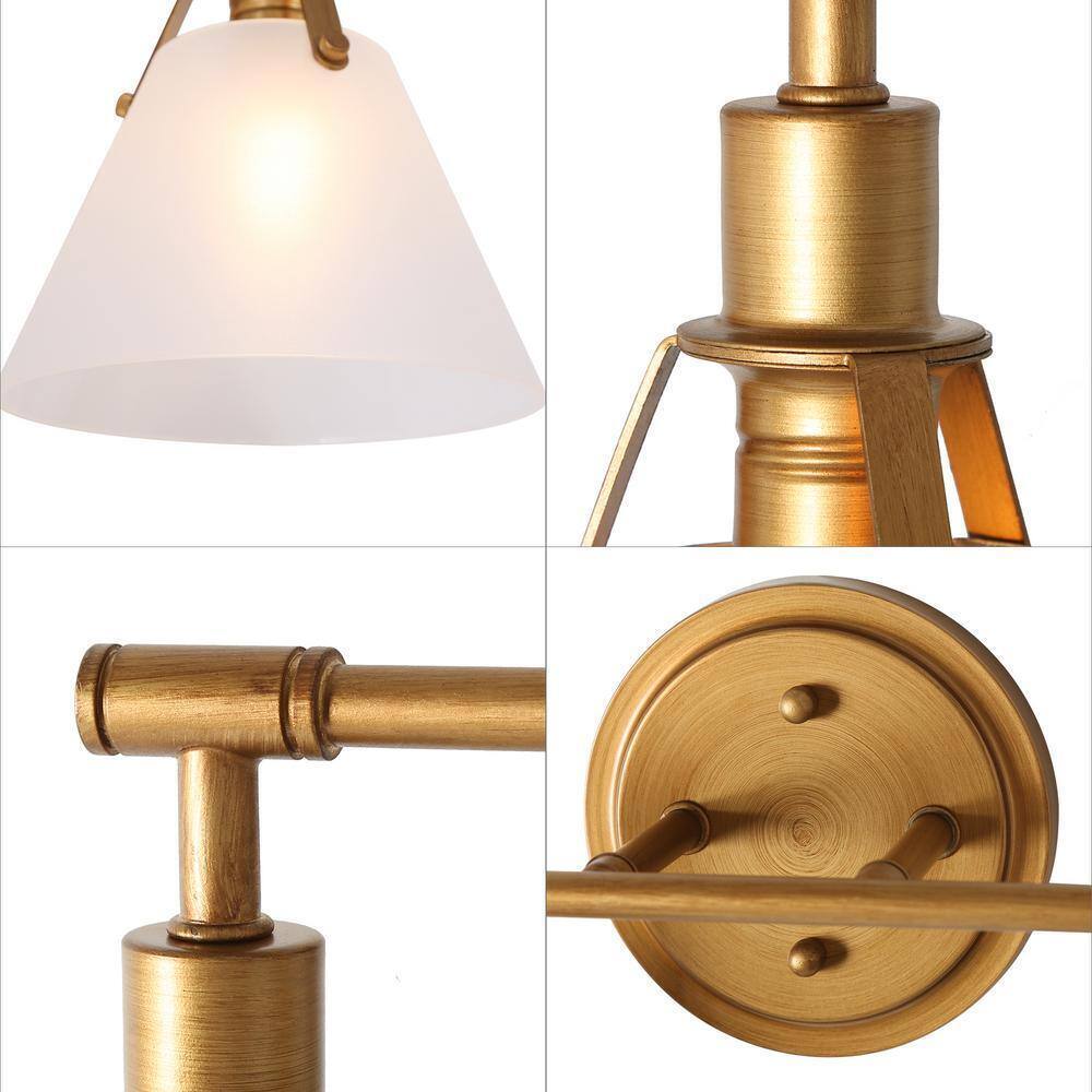 LNC Modern Gold Vanity Light 15.5 in. 2-Light Vintage Bathroom Wall Sconce