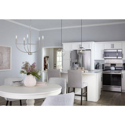 Progress Lighting Atwell Brushed Nickel Clear Glass Globe Pendant Hanging Light