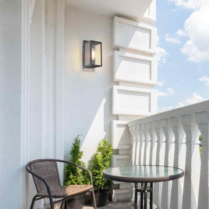 LNC Modern Black Outdoor Sconce 1-Light Minimalist Exterior Wall Lantern