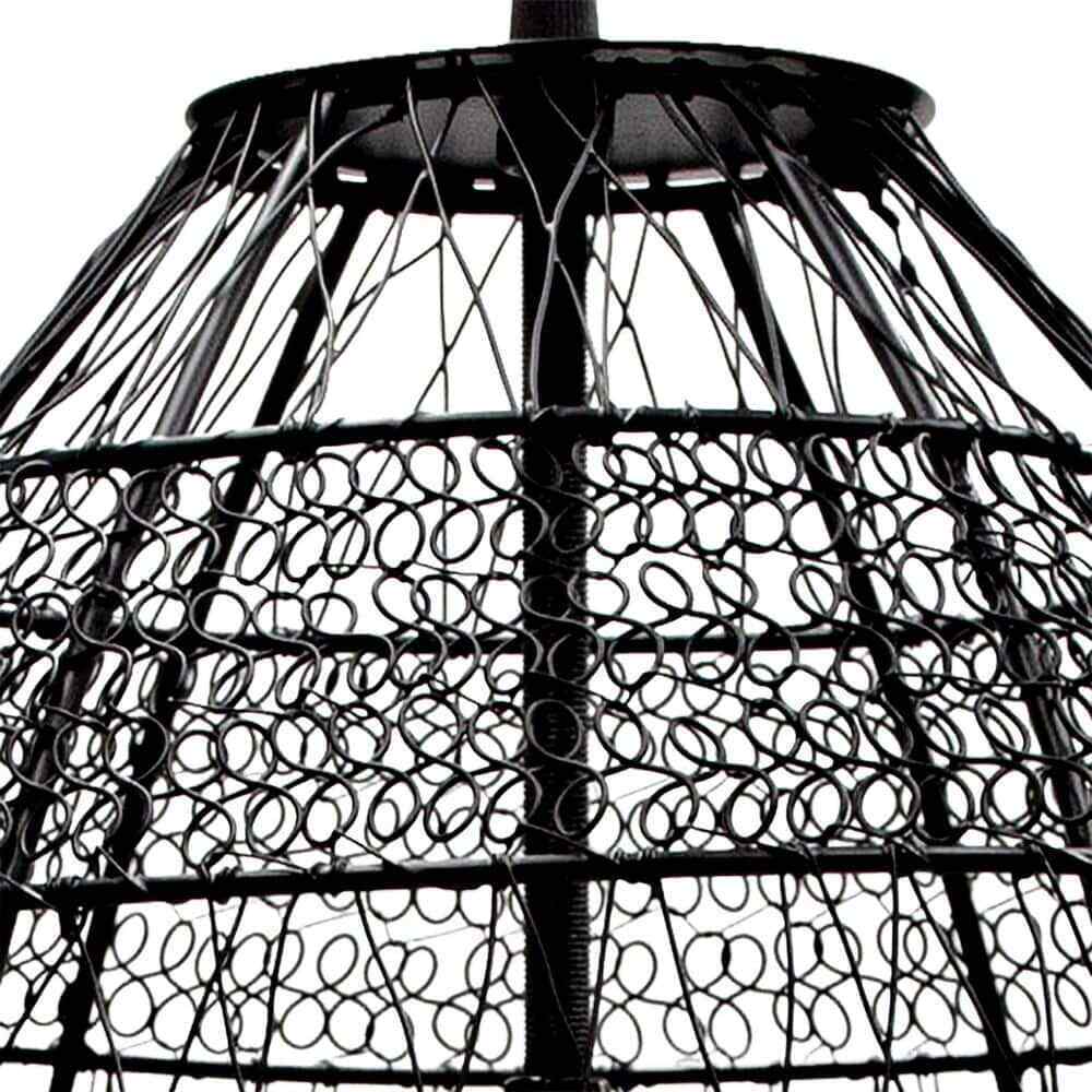 River of Goods 1-Light Black Pendant with Oversized Woven Shade