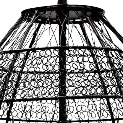 River of Goods 1-Light Black Pendant with Oversized Woven Shade