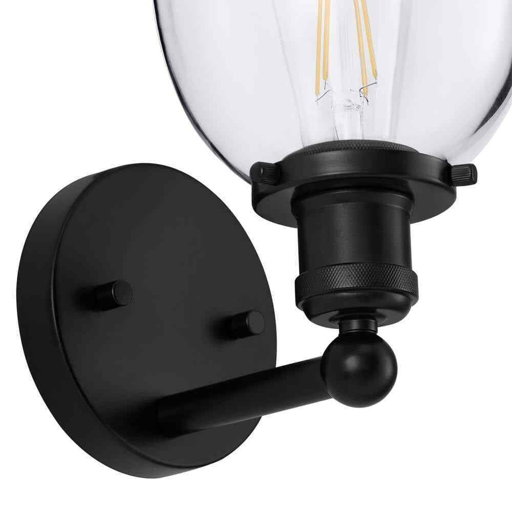 Home Decorators Evelyn Matte Black Indoor Wall Sconce