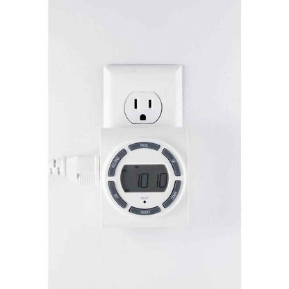 Defiant 15 Amp 7-Day Indoor Plug-In Digital Timer with 2-Grounded Outlets White