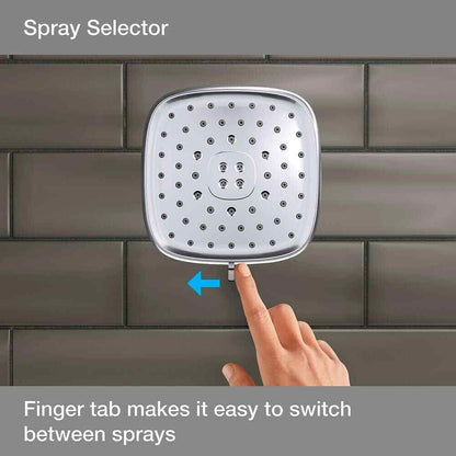 KOHLER Fordra 3-Spray Patterns 6.817 in. Wall Mount Fixed Shower Head