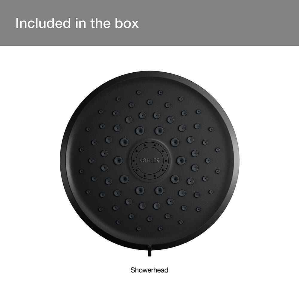 KOHLER Cursiva 3-Spray Patterns 6.75 in. Wall Mount Fixed Showerhead Matte Black