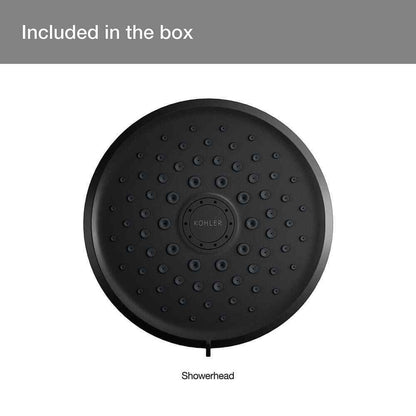 KOHLER Cursiva 3-Spray Patterns 6.75 in. Wall Mount Fixed Showerhead Matte Black
