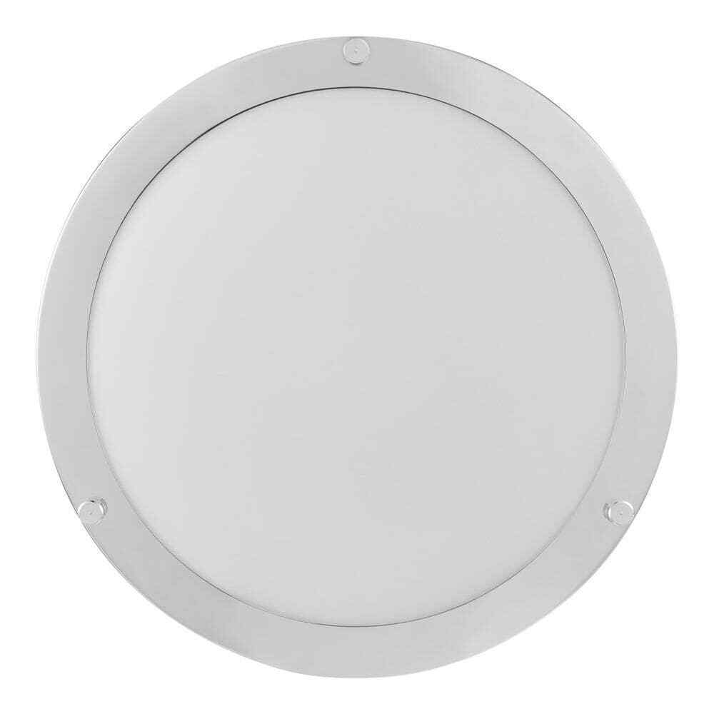 Hampton Bay Flaxmere 12 in. Chrome Dimmable LED Flush Mount Ceiling Light