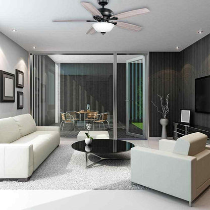 Hampton Bay Southwind II 52 in. Indoor LED Matte Black Ceiling Fan w/ Light Kit