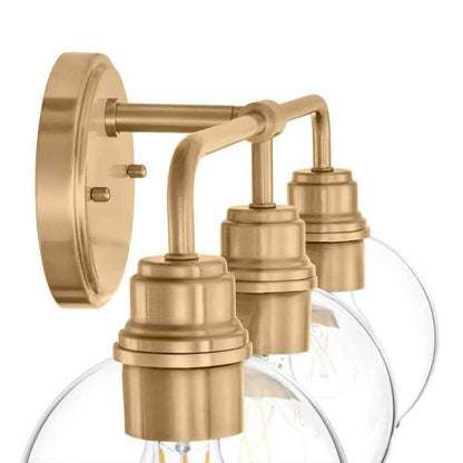 Hampton Bay Florabelle 24 in. Antique Gold Clear Globe Glass Shades