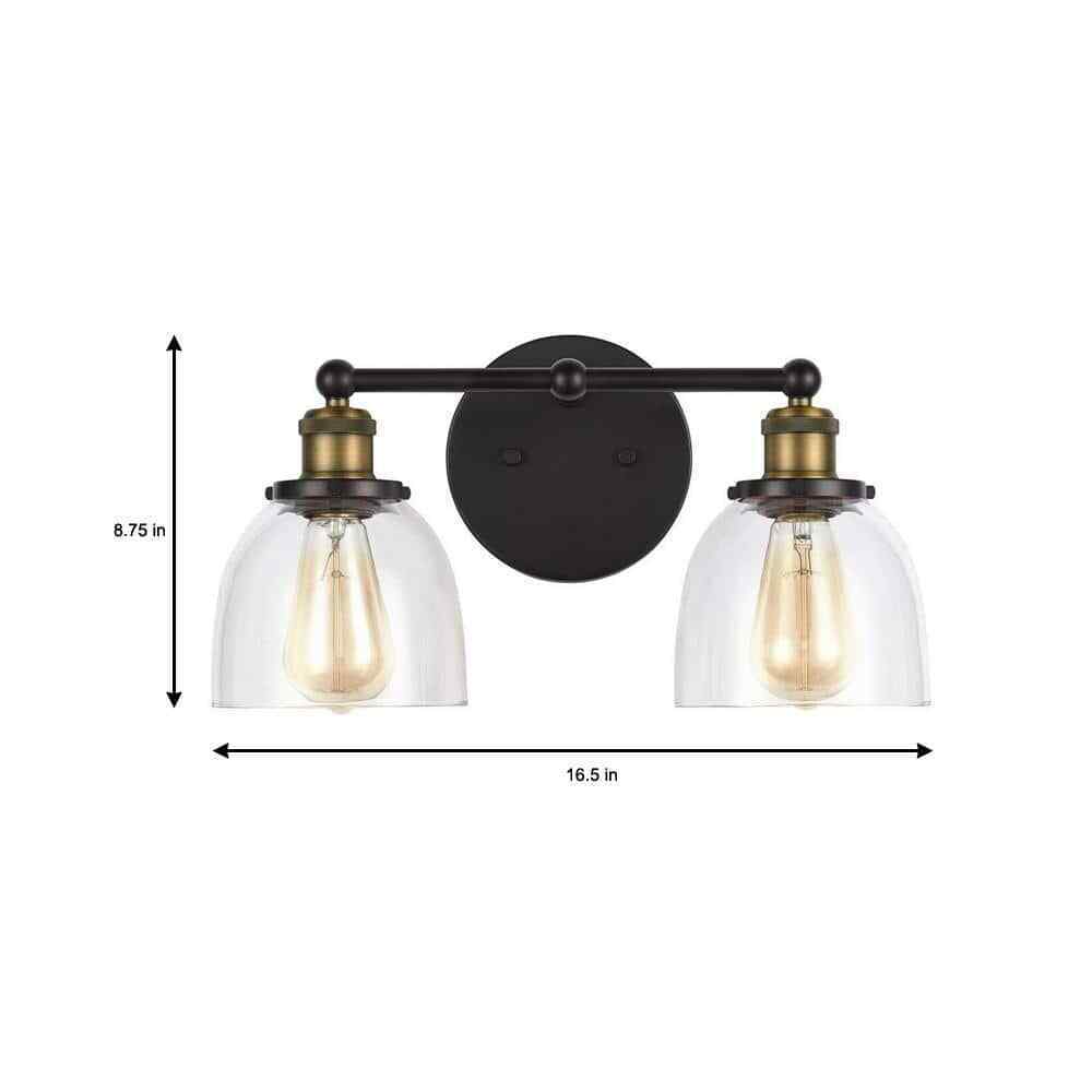 Home Decorators Collection Evelyn 2 Light Bronze Modern Bathroom Vanity Light