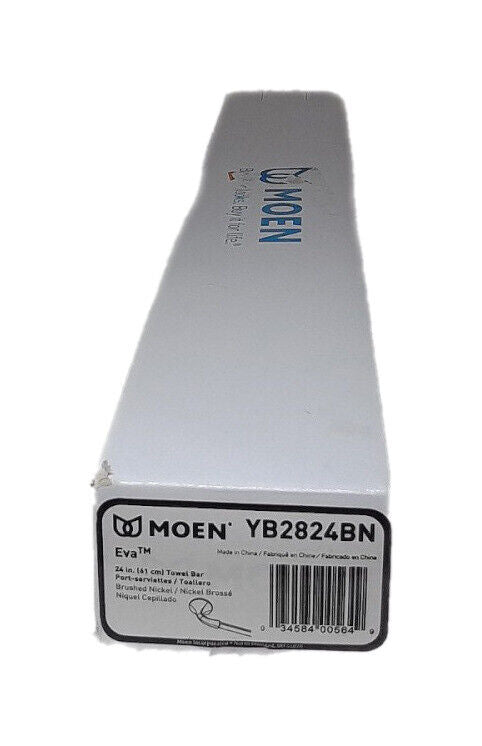 MOEN Eva 24 in. Bathroom Towel Bar in Brushed Nickel YB2824BN
