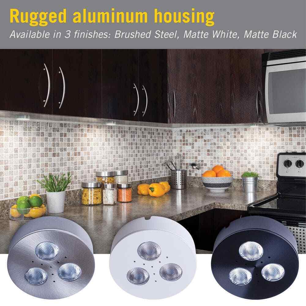 Armacost Lighting Pro-Grade Black LED Satin Warm White Dimmable Puck Light