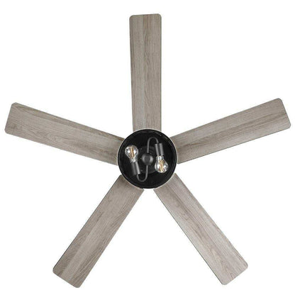 Hampton Bay North Grove 52 in. Indoor LED Matte Black Dry Rated Ceiling Fan