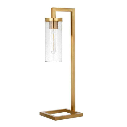 Meyer&Cross Malva 26 in. Brass Finish Table Lamp with Seeded Glass Shade TL0442