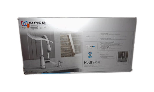 MOEN Noell Pull-Down Sprayer Kitchen Faucet with Soap Dispenser in Chrome