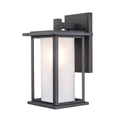 Bel Air Lighting Shaakar 1-Light Black Outdoor Wall Light Sconce Lantern