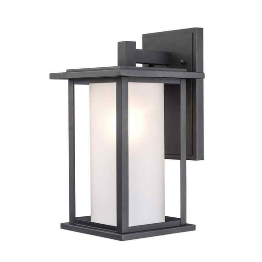 Bel Air Lighting Shaakar 1-Light Black Outdoor Wall Light Sconce Lantern