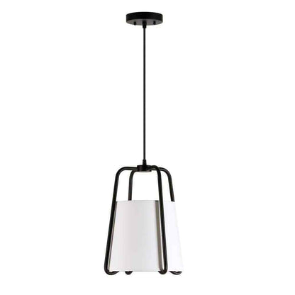 Meyer&Cross Marduk 1-Light Blackened Bronze Contemporary Fabric Pendant