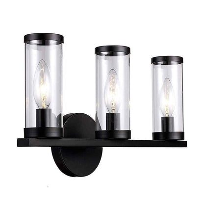Monteaux Lighting Fillmore 16.5 in. 3-Light Black Bathroom Vanity Light Fixture