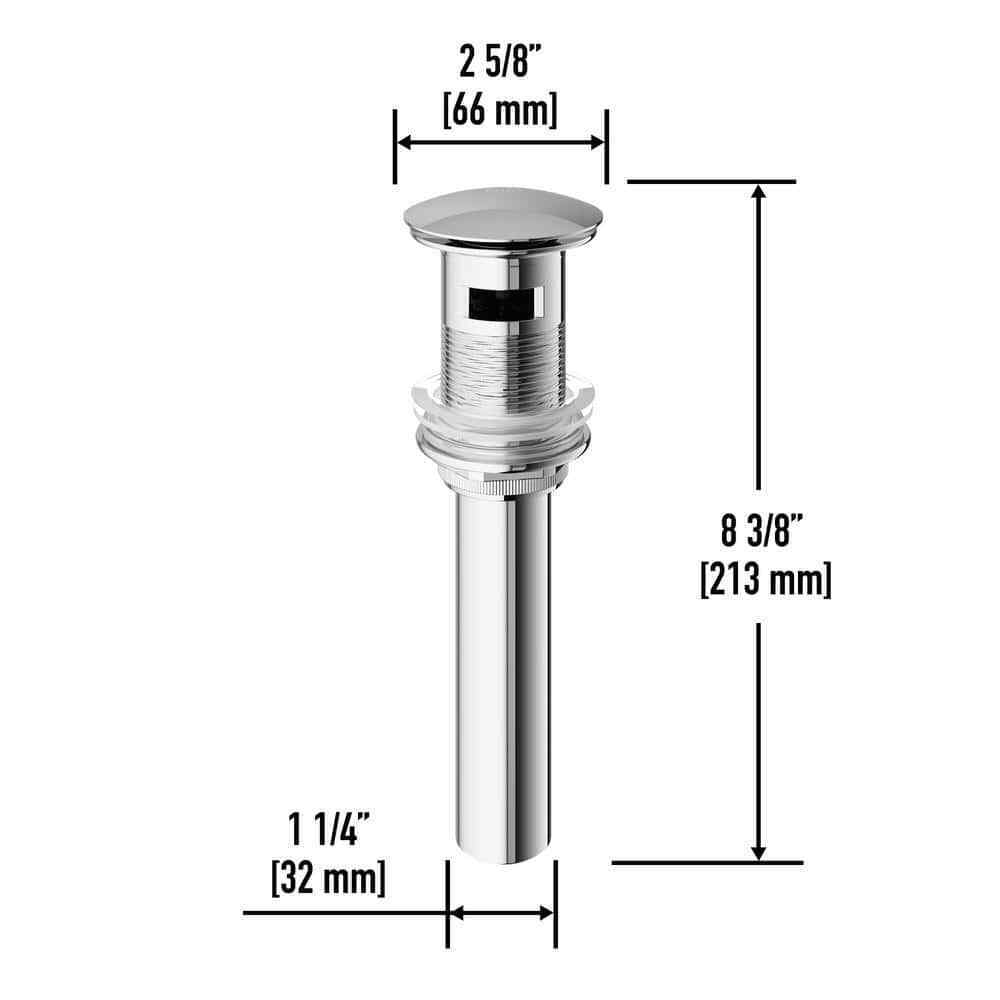 VIGO Bathroom Sink Pop-Up Drain with Overflow in Chrome