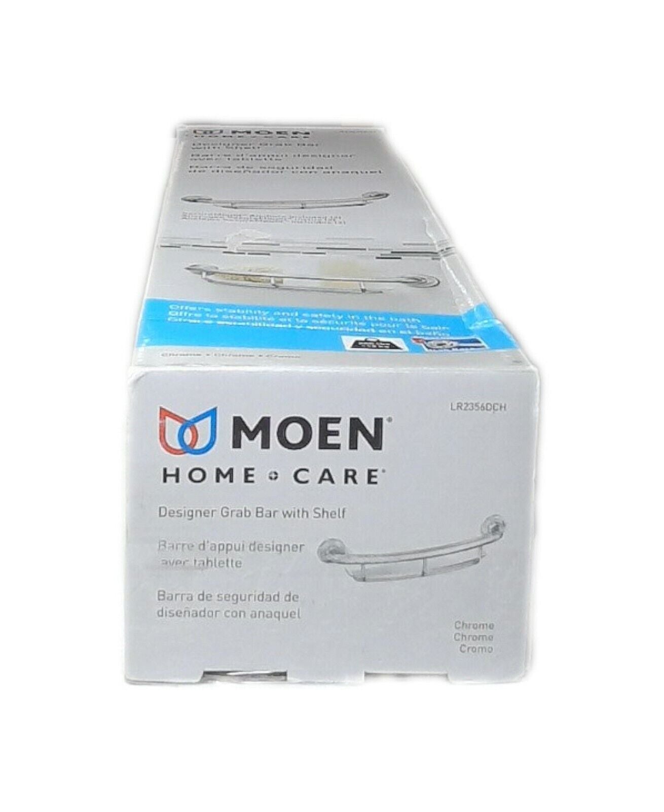MOEN 16 in. x 1 in. Screw Grab Bar with Shelf in Chrome LR2356DCH