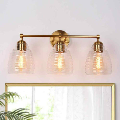 LNC Modern Industrial 23 in. 3-Light Plated Brass Bathroom Vanity Light