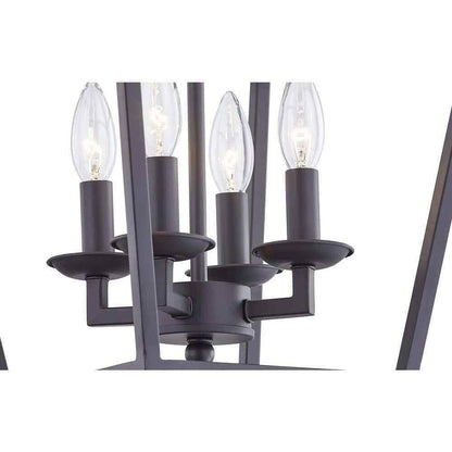 Hukoro Alfa 12 in. Geometric Cage Lantern Pendant Light w/ Matte Black Finish