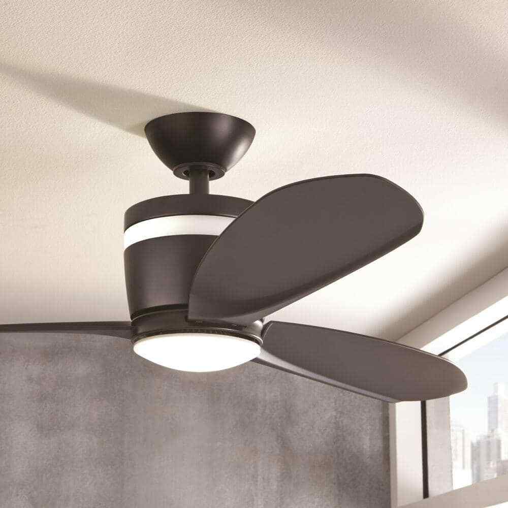 Home Decorators Collection Federigo 48 in. LED Matte Black Ceiling Fan SW1618MBK