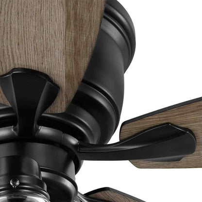 Hampton Bay Stoneridge 52 in. Indoor/Outdoor LED Matte Black Hugger Ceiling Fan