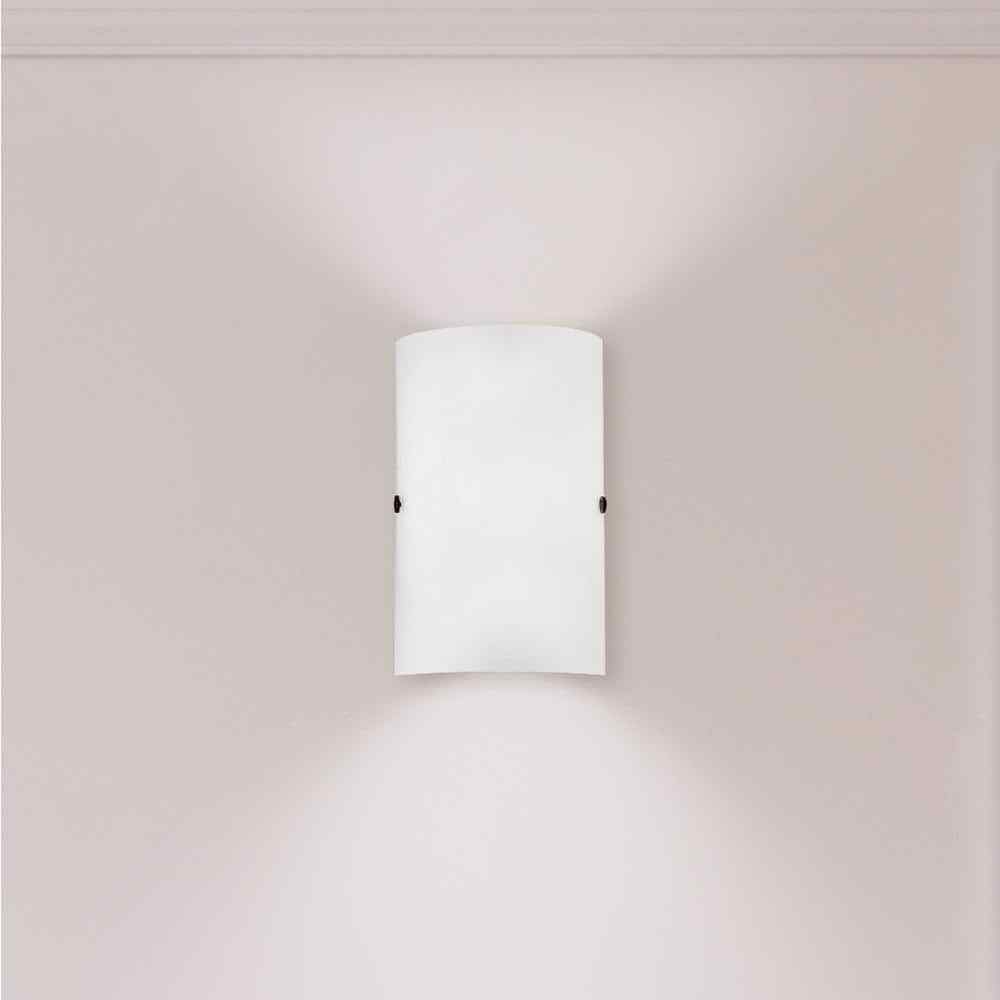 Eglo Troy 3 3 in. W x 11.8 in. H 1-Light Matte Nickel Wall Sconce w/ Glass Shade