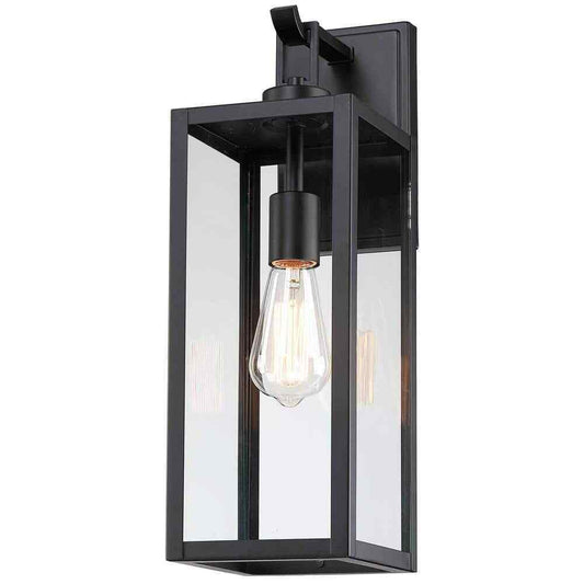 Pia Ricco 1-Light Black Exterior Waterproof Wall Sconce Outdoor Light Fixture