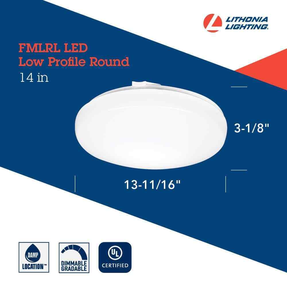Lithonia Lighting 24-Watt LED White 1600 Lumens 4000K Round Flush Mount Light