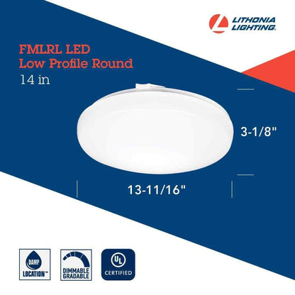 Lithonia Lighting 24-Watt LED White 1600 Lumens 4000K Round Flush Mount Light