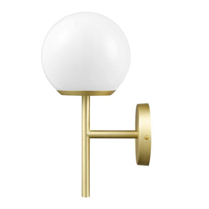 Light Society Anna 5 in. 1-Light Brushed Brass/White Wall Sconce