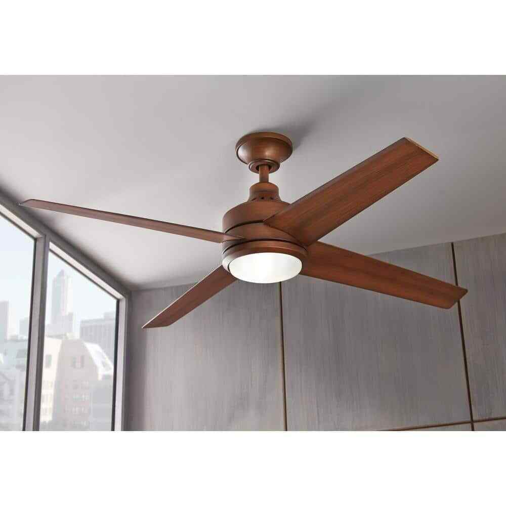 Home Decorators Mercer 52 in. LED Indoor Distressed Koa Ceiling Fan