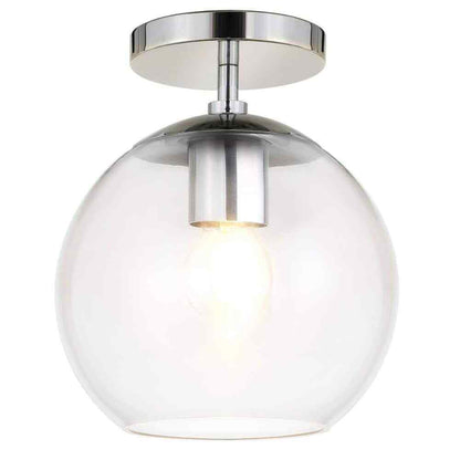 Meyer&Cross Bartlett 9 in. Polished Nickel and Clear Glass Semi-Flush Mount