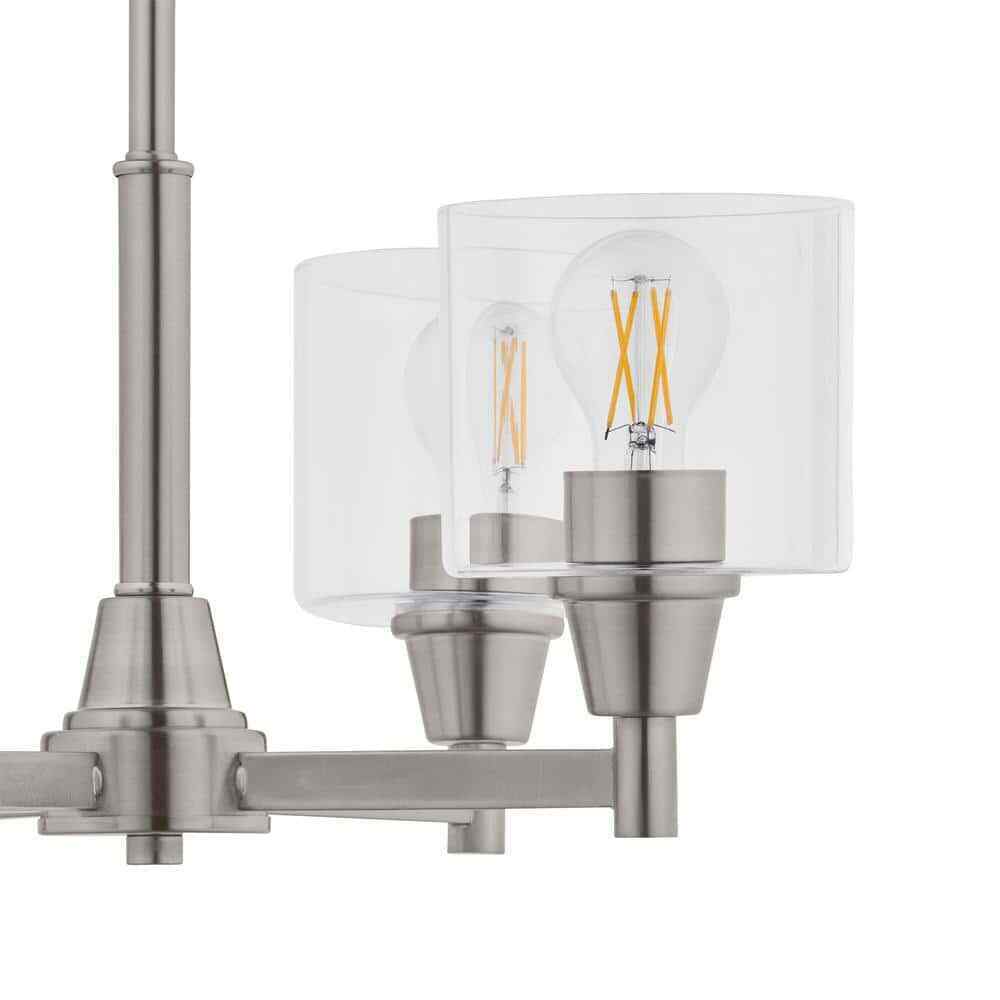 Hampton Bay Oron 4-Light Brushed Nickel Reversible Chandelier